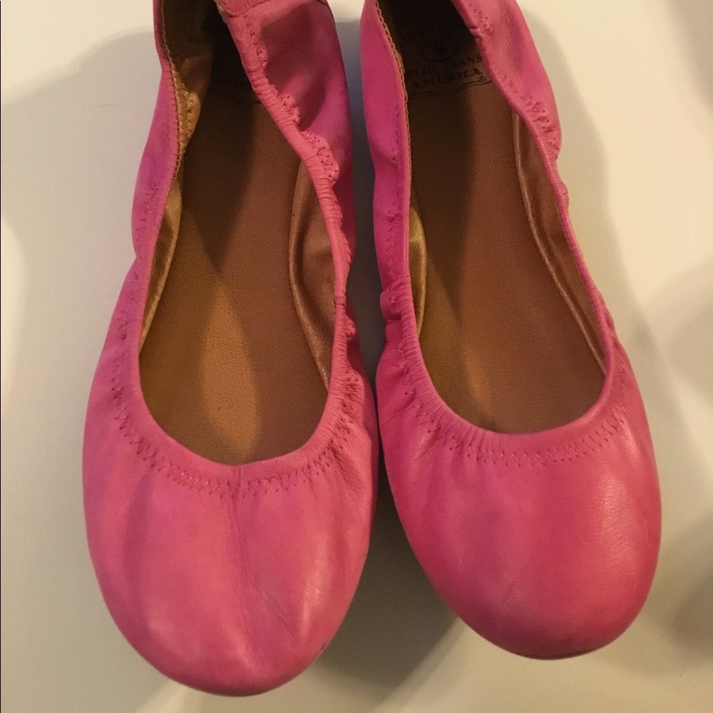 Lucky Brand Blue Jeans America Pink Leather Ballet Flats Size 8.5M